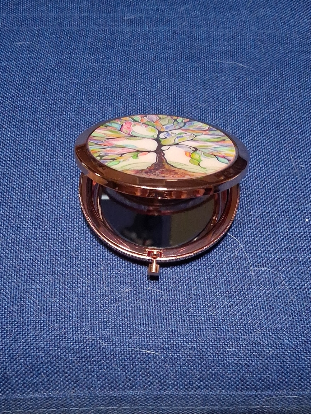Tree of Life Compact Mirror - Multicolor Enamel Design